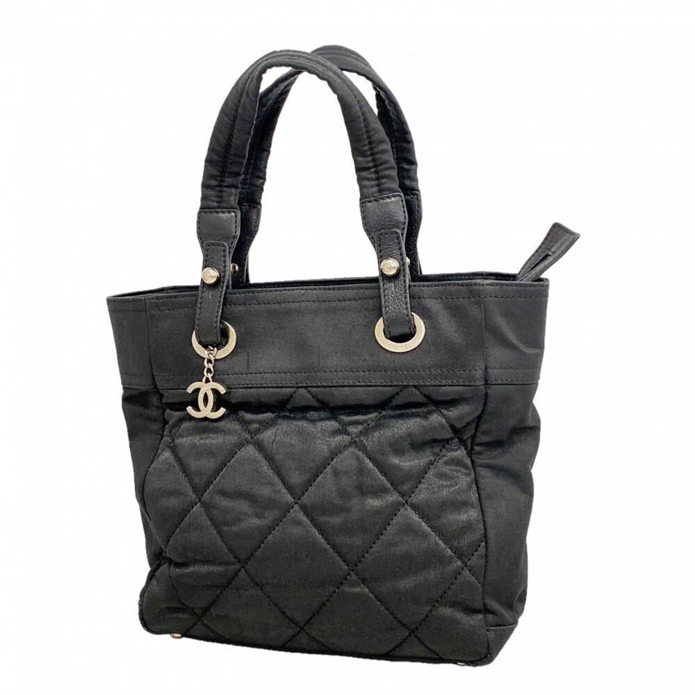 CHANEL Black Canvas Tote Bag
